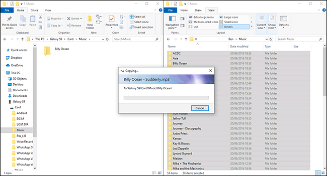 Mga File na Naglilipat Mula sa Windows Patungo sa Android Device Sa File Explorer