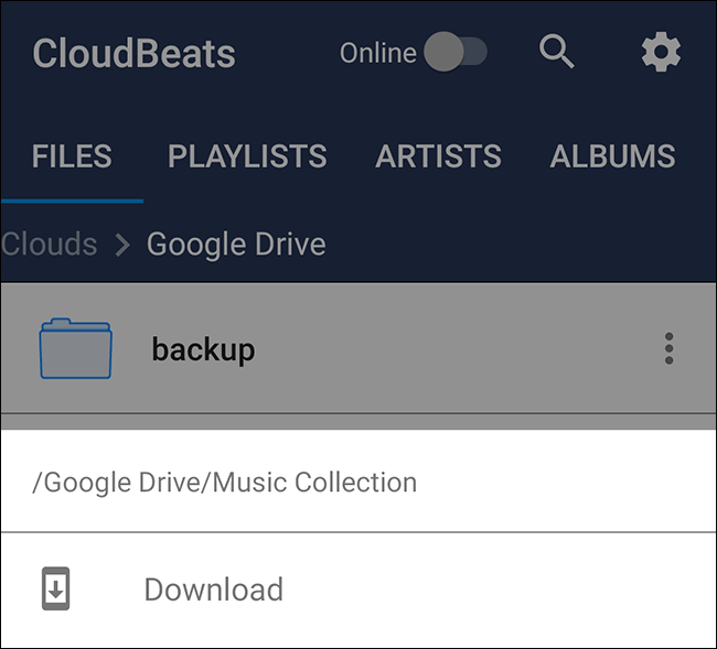 Opsyon sa Pag-download ng Folder ng Cloudbeats Google Drive