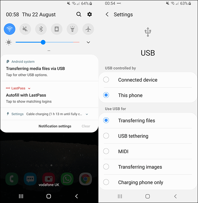 Mga Opsyon sa Koneksyon ng USB ng Android