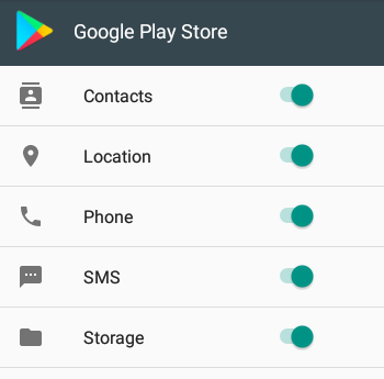 Le autorizzazioni del Google Play Store