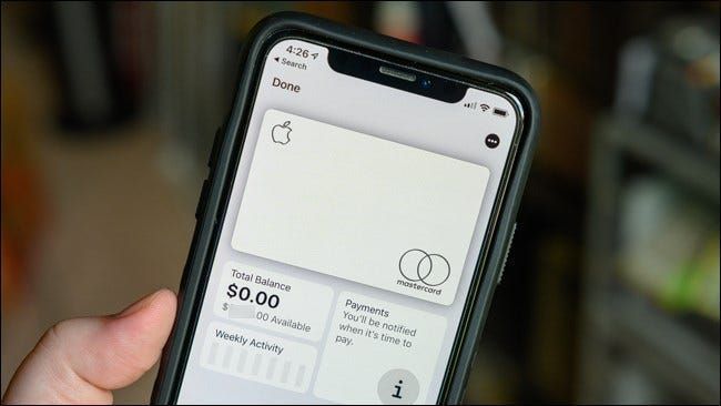 iPhone Apple Card Wallet عرض التفاصيل