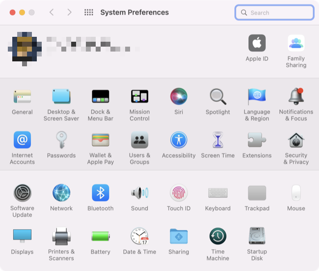 Προτιμήσεις συστήματος macOS Monterey