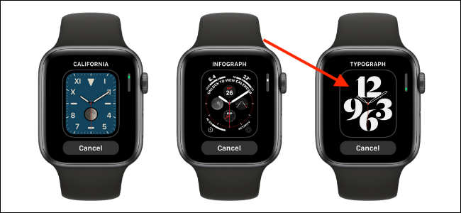 اضغط على وجه الساعة لإضافته إلى Apple Watch
