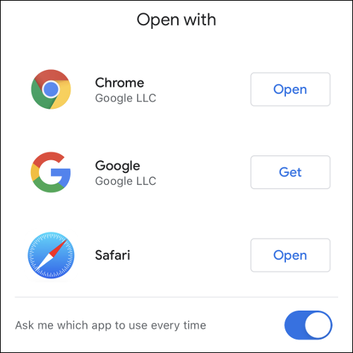 Избор на браузър в Gmail за iOS