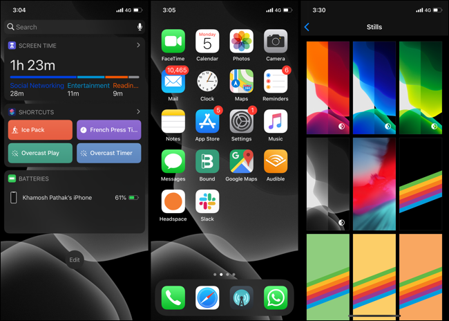 iOS 13 Dark Mode Widgets und Startbildschirm