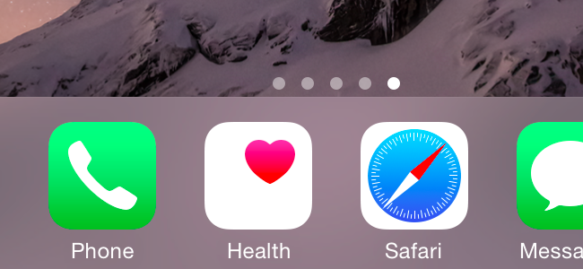 Helse-app i iPhone Dock