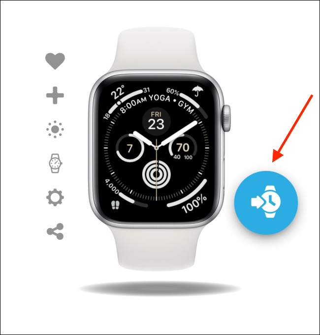 Nhấn vào nút Thêm từ mặt đồng hồ trong ứng dụng Facer