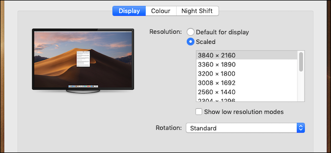 Hvordan velge en eksakt skjermoppløsning på Mac-en