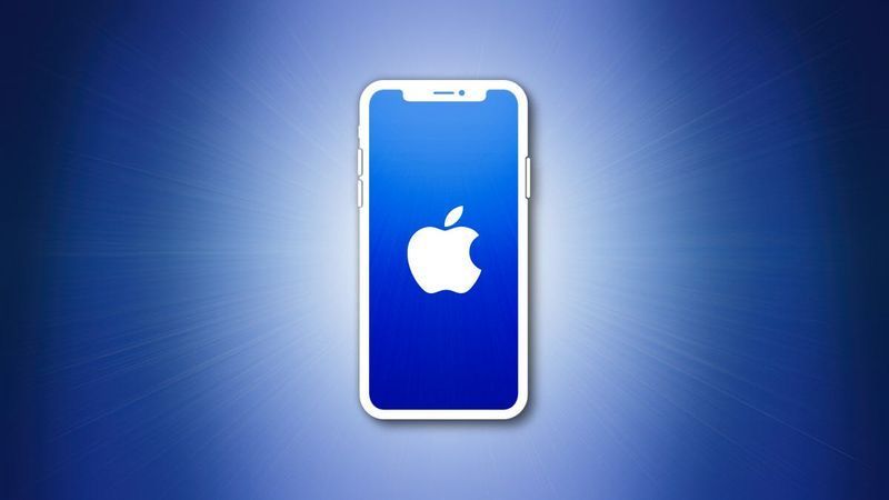 iPhone-omriss med blå skjerm på en helt med blå bakgrunn