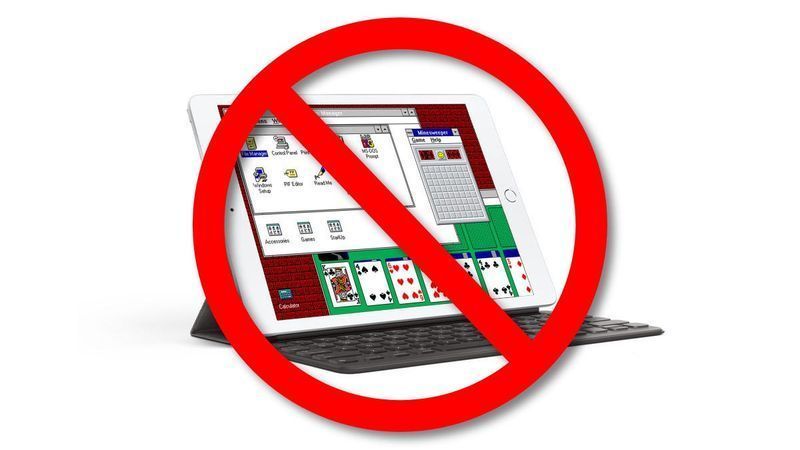 Apple تكره المرح ، وتقول إنه لا يوجد المزيد من Windows 3.1 على أجهزة iPad