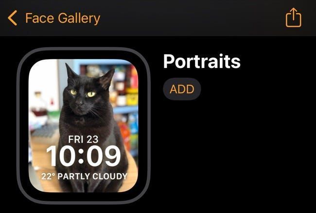 Portraits-Zifferblatt zur Apple Watch hinzufügen