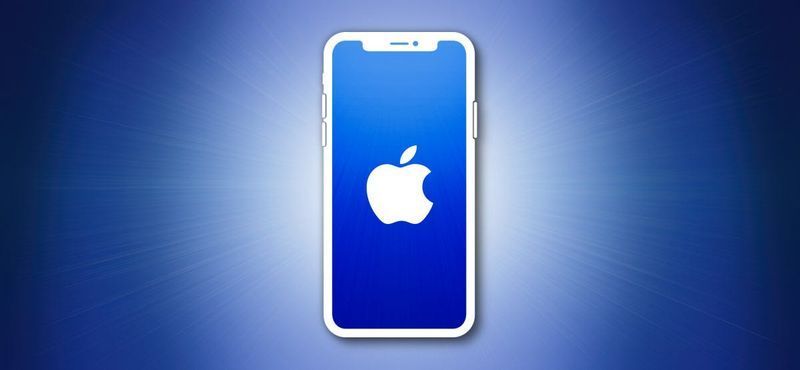 مخطط Apple iPhone على خلفية زرقاء