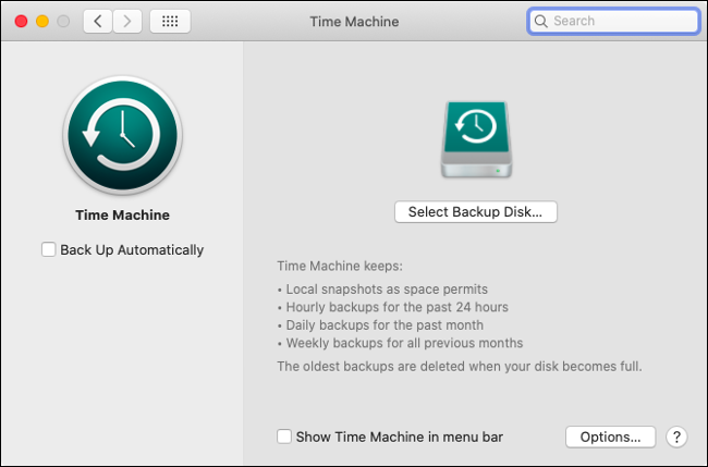 قم بإعداد Time Machine في macOS