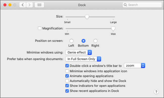 تخصيص سلوك Dock في macOS