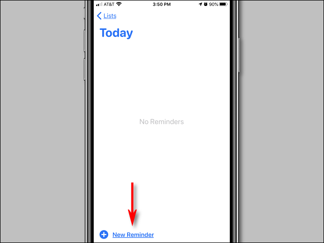 Tippen Sie auf Neue Erinnerung in in der Erinnerungs-App auf dem iPhone
