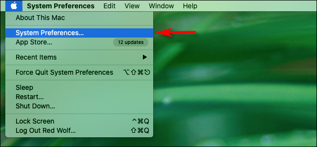 Avvia le Preferenze di Sistema dal menu Apple su un Mac