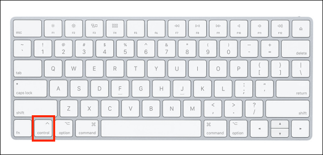 Magic Keyboard, подчертаващ бутона за управление