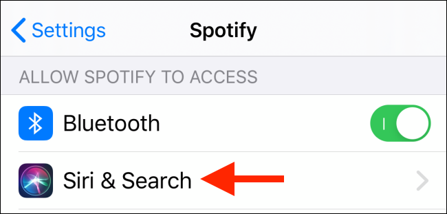 सिरी पर टैप करें और Spotify सेक्शन से खोजें