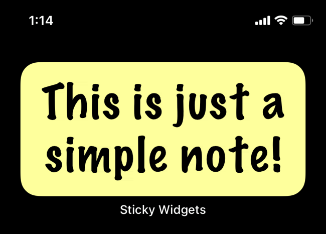 Sticky Widget-Notiz aktualisiert