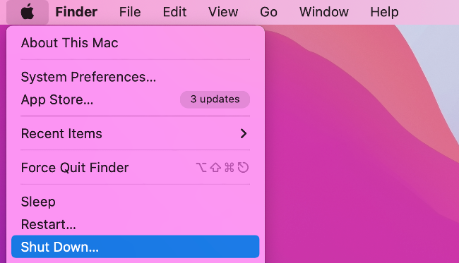 Tutup pilihan menu pada macOS