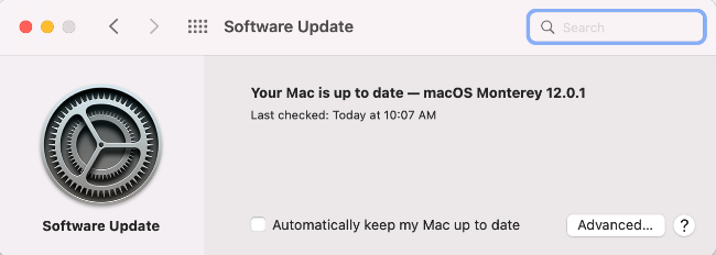 macOS-Software-Update-Menü