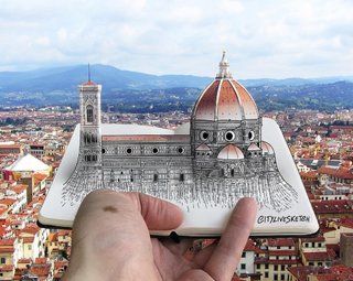 Artis ini mengubah perspektif Anda tentang dunia dengan gambar sketsa yang menakjubkan 16