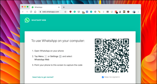 Spletna stran za skeniranje QR kode WhatsApp