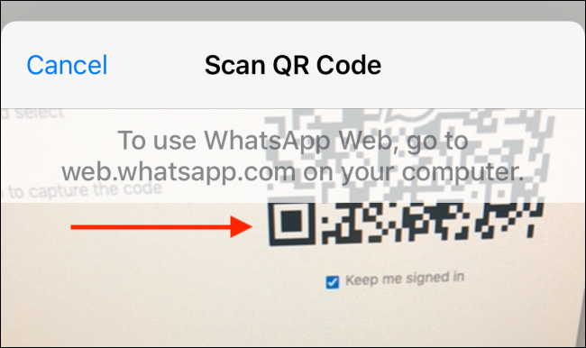 Imbas kod QR dari iPhone
