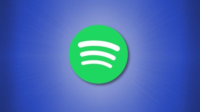 Logo Spotify pada latar belakang biru