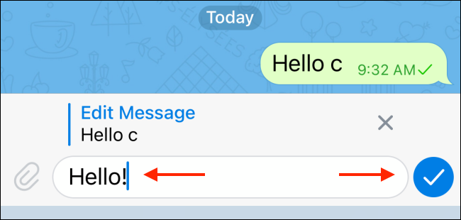 Modifica messaggio e tocca Invia su iPhone