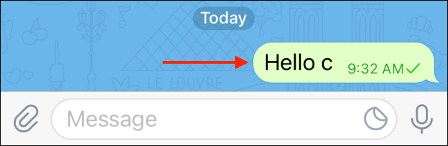 Tocca e tieni premuto Messaggio da modificare su Telegram su iPhone