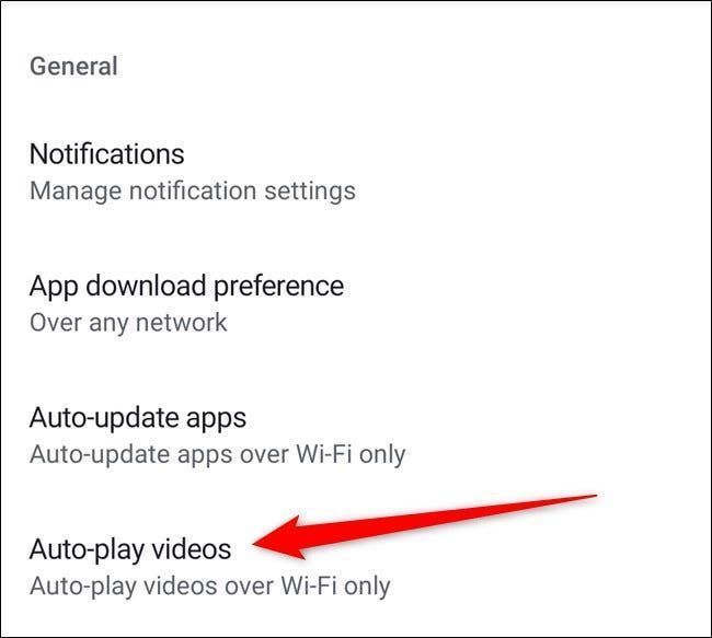 Google Play Store Tippen Sie auf Automatisch abspielende Videos