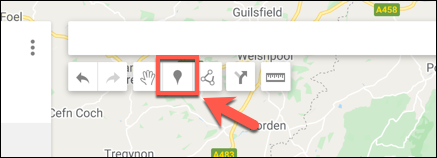 Натиснете Добавяне на маркер, за да добавите персонализирана маркерна точка в редактора на карти на Google Maps