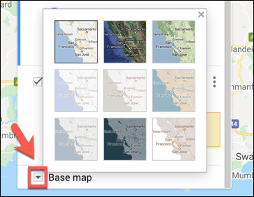 Избор на персонализиран стил на слоя на основна карта в Google Maps