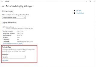 Windows facilitează modificarea ratelor de reîmprospătare