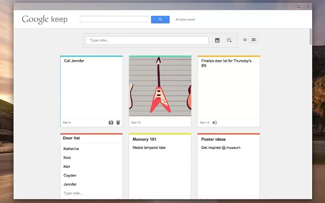 Google spouští aplikaci Google Keep pro Chrome a nabízí přístup offline