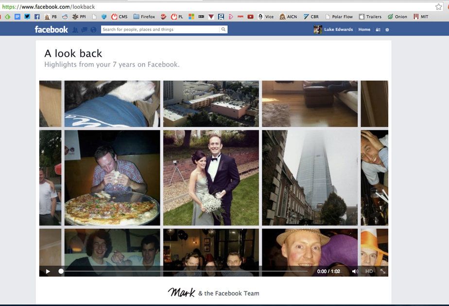 فیس بک لوک بیک آپ کو فیس بک میں شامل ہونے کے بعد سے آپ کی زندگی کا ایک ویڈیو دکھاتا ہے۔