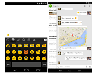 Google přidává SMS do aplikace Hangouts pro Android, Emoji na klávesnici KitKat