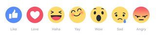 Facebook otestuje těchto šest emodži namísto tlačítka pro skutečnou nechuť