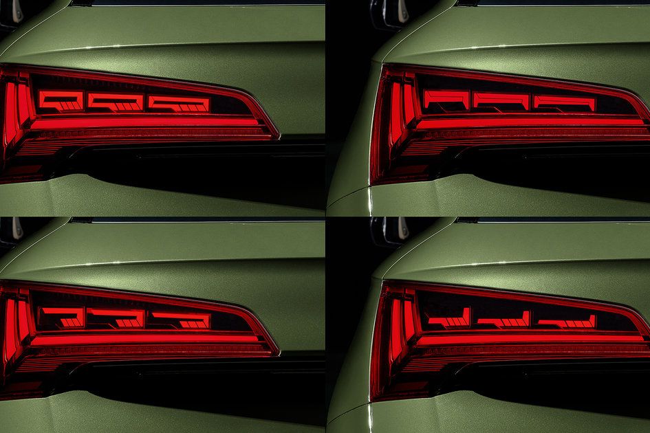 Anda boleh menyesuaikan lampu belakang OLED digital anda pada Audi Q5 baru