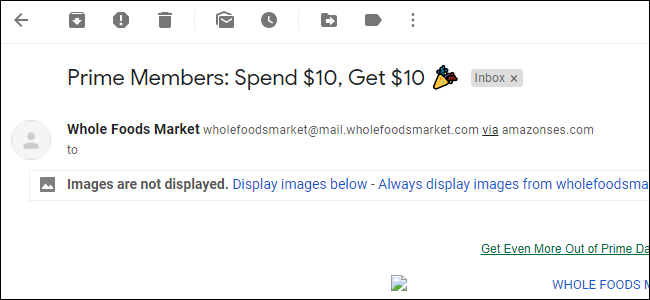 Tùy chọn tải hình ảnh cho một email riêng lẻ trong Gmail