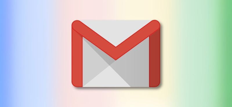 Google Gmail-Logo auf Regenbogenhintergrund