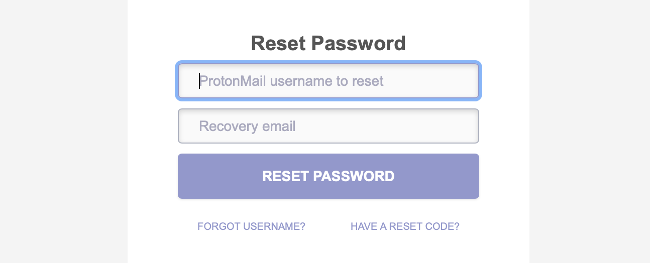ProtonMail atkopšanas e-pasts un lietotājvārds