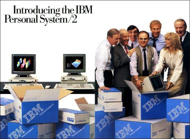 Eine Anzeige für IBM OS/2 in einer Zeitschrift.
