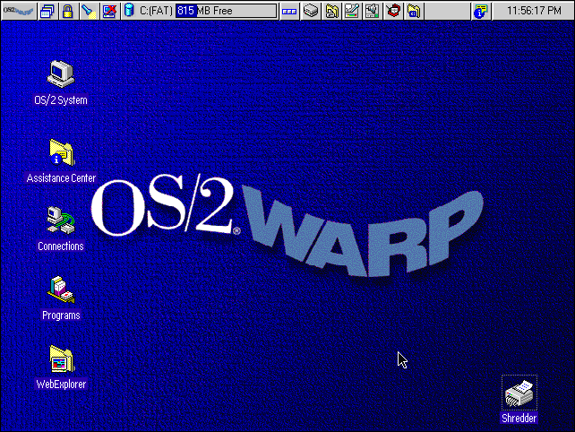 Der IBM OS/2 Warp 4-Desktop.