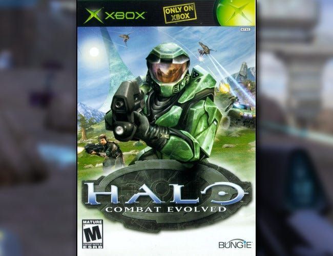 Muka depan untuk Halo: Combat Evolved untuk Xbox.