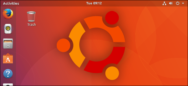 Ubuntu logotips uz darbvirsmas.