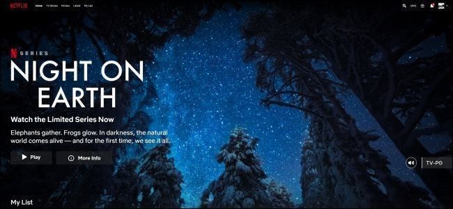 Netflix toistaa automaattisesti Night on Earthin esikatselun selaamisen aikana.