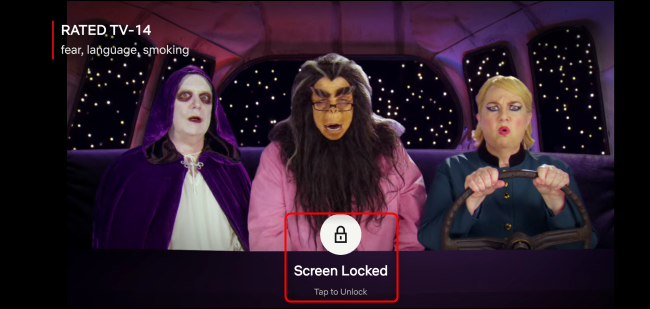 Netflix ekrāna atbloķēšanas poga