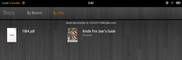 Έγγραφα Kindle Fire